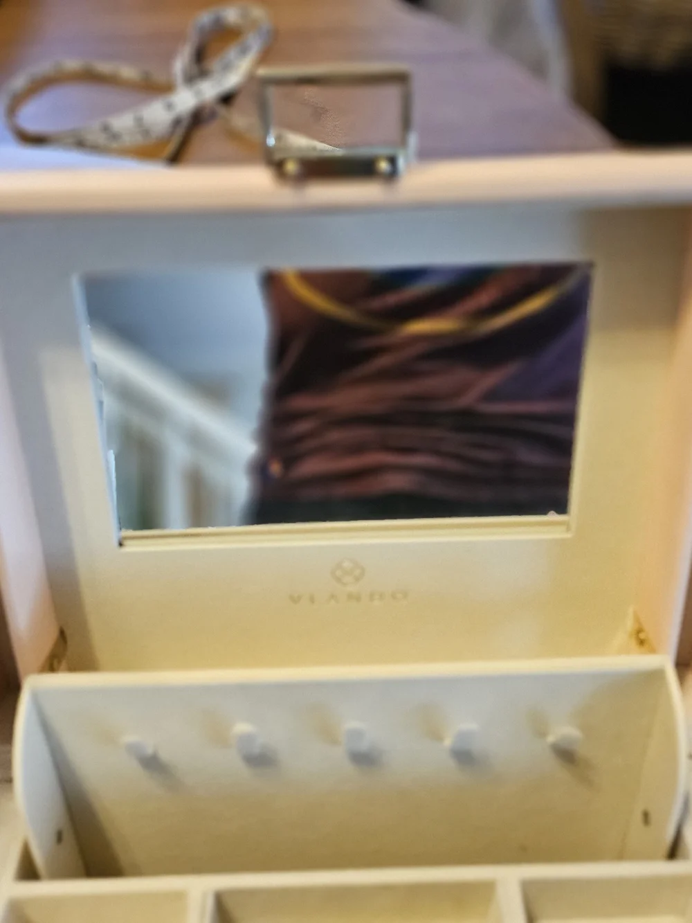 Vlando Pale Pink Faux Leather Multi Drawer Jewelry Organizer Box 10